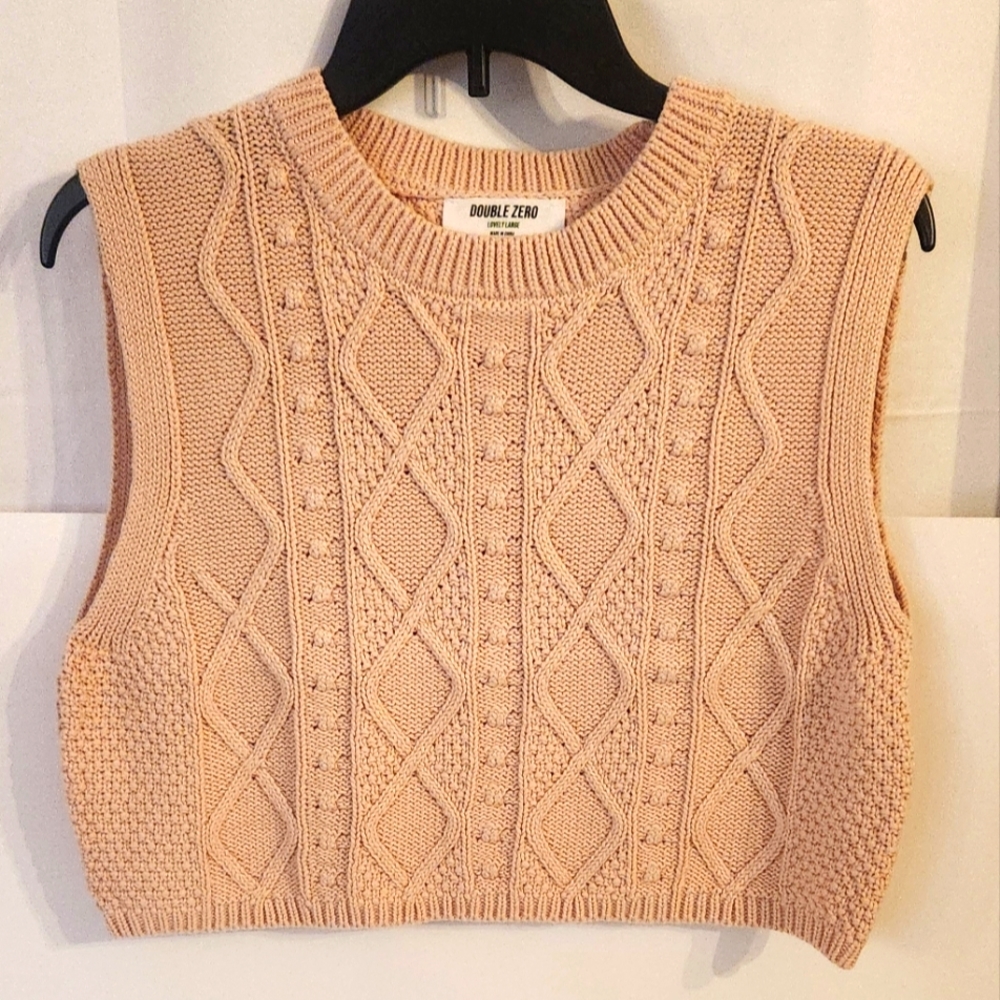 New Pastel Pink Cute  Sleeveless Sweater